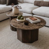 Luna Marble Wood Coffee Table