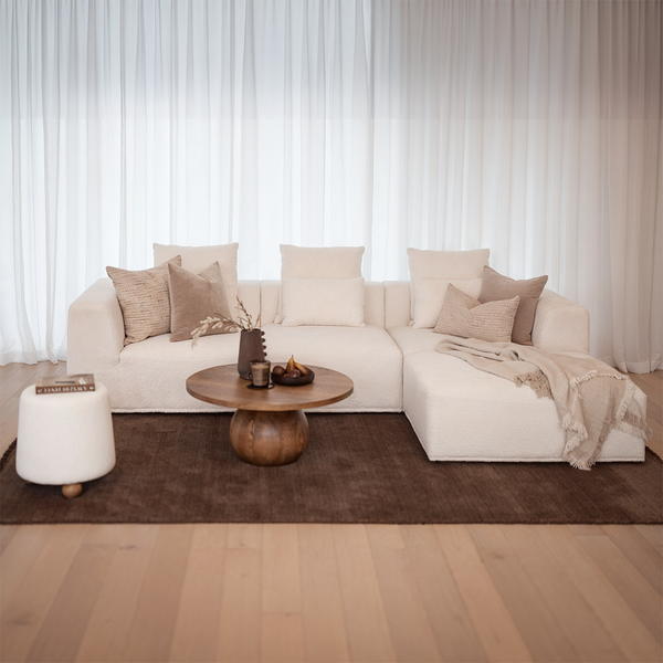 Verona 3 Seater with Reversible Chaise - Cloud Optical