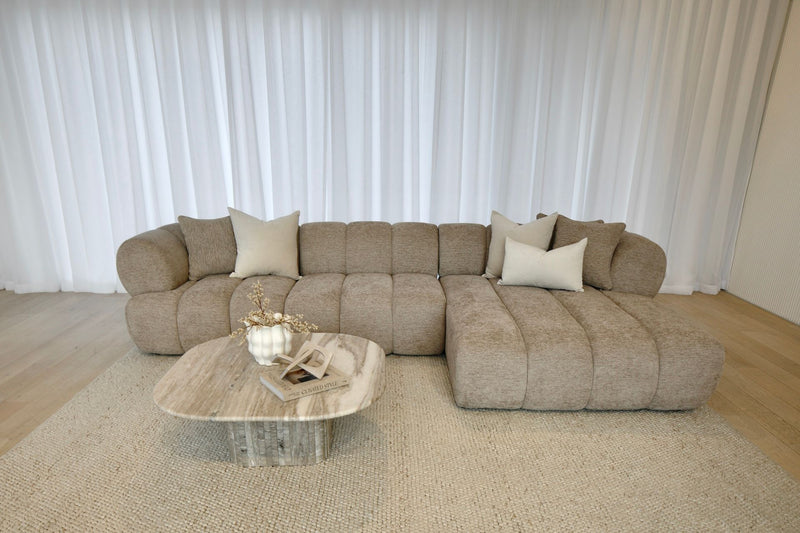 Savannah 3 Seater with Chaise - Almond