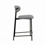 Viola Counter Stool - Charcoal with Ebony Legs