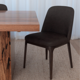 Ellery Dining Chair - Noir with Walnut Legs