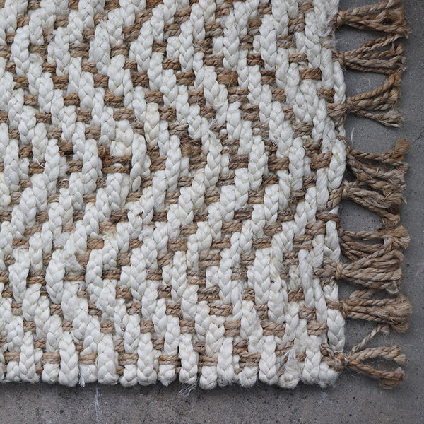 Boho Jute Mat - White