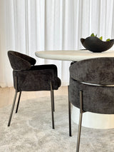 Esther Dining Chair - Black with Black Legs