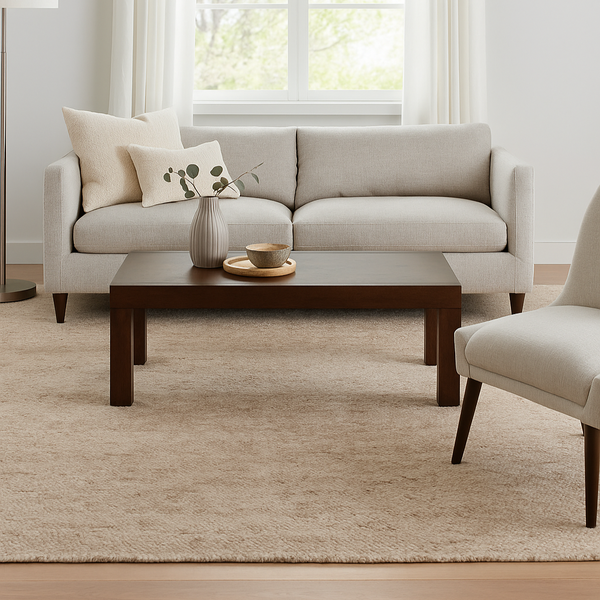 Zurich Handwoven Textured Boucle Wool Rug - Caramel