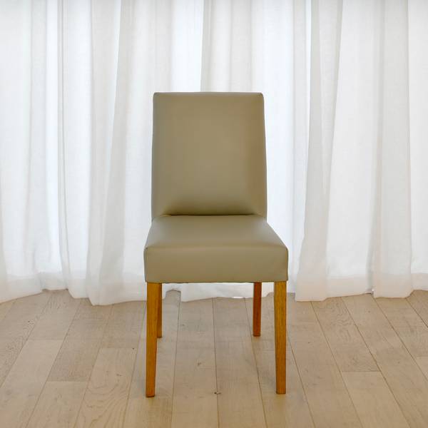 Denmark Full Leather Dining Chair - Ivory