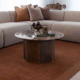 Luna Marble Wood Coffee Table