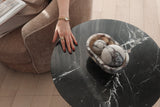Theo Side Table - Nero Marquina Marble Top & Ebony Base