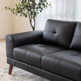 Valeria Leather 2 Seater - Black