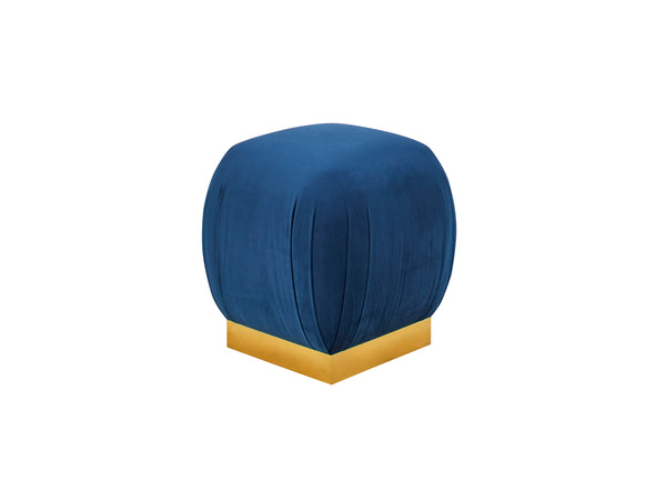 Imogen Round Ottoman - Velvet Blue