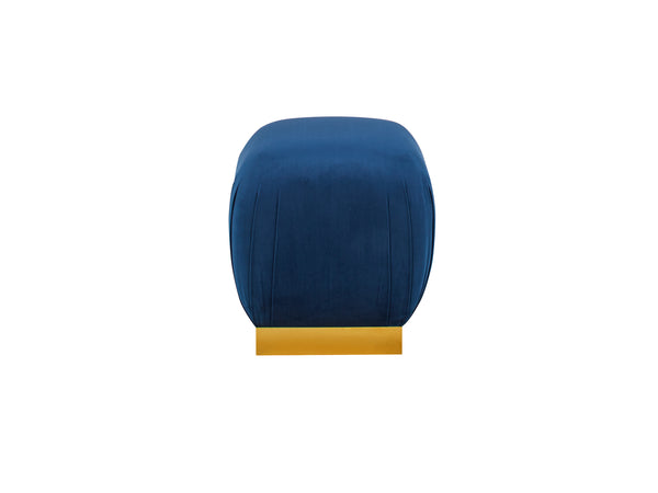 Imogen Round Ottoman - Velvet Blue