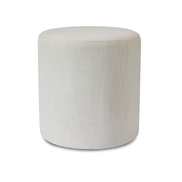 Wesley Linen Ottoman - Milk