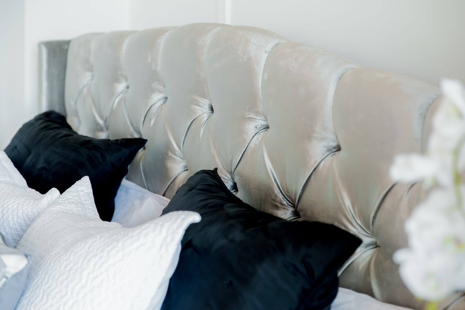 Buy Charlize Velvet King & Queen Bed in Perth, Osborne Park, Joondalup The Furniture Gallery