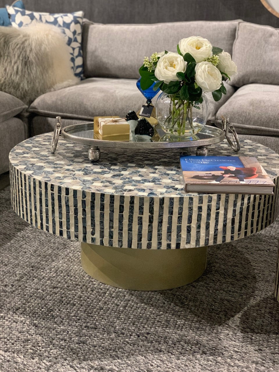 Buy Nya Blue Shell Inlay Design Coffee Table in Perth, Osborne Park