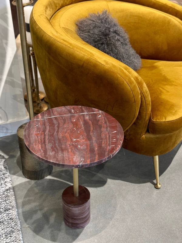 Sienna Marble Side Table - Claret