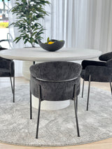 Esther Dining Chair - Black with Black Legs