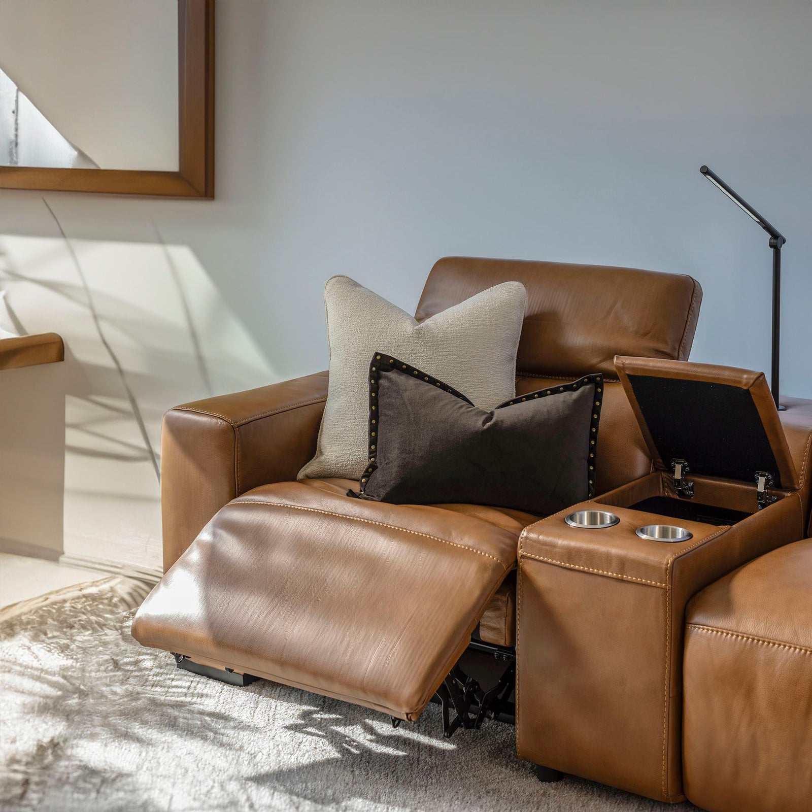 Buy Zayn Seater Electric Recliner with Chaise Console in Perth