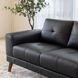 Valeria Leather 3 Seater - Black