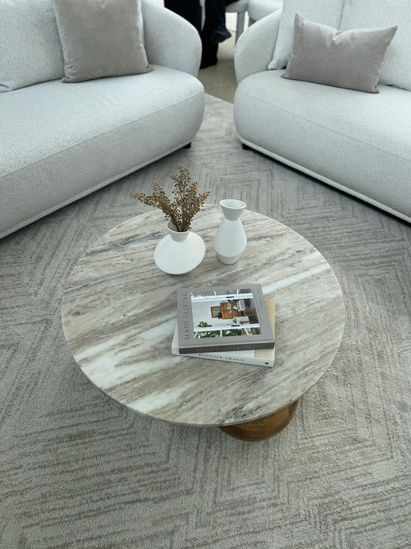 Sfera Marble Wood Coffee Table