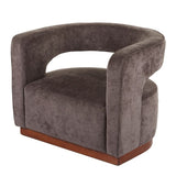 Aged Velvet Armchair - Grey