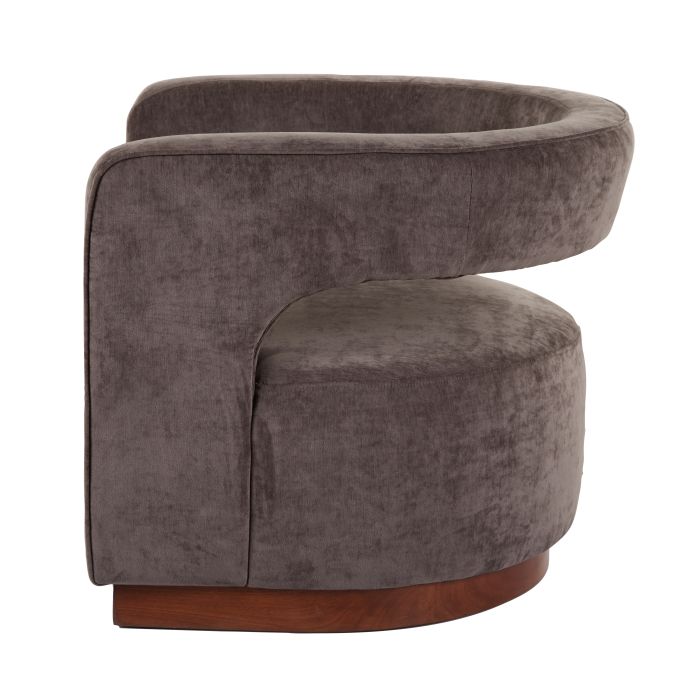 Aged Velvet Armchair - Grey