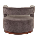 Aged Velvet Armchair - Grey