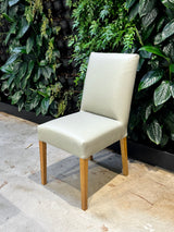 Denmark Full Leather Dining Chair - Ivory