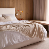 Ava Pure Linen Throw - Nougat
