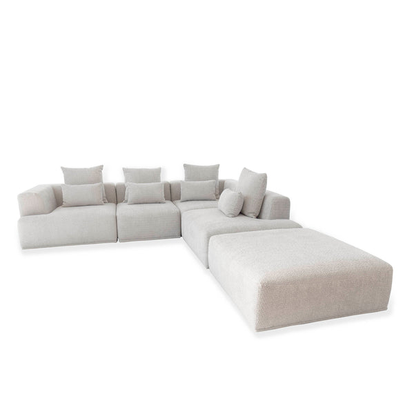 Axel 4 Seater Chaise Lounge - Grey Gum
