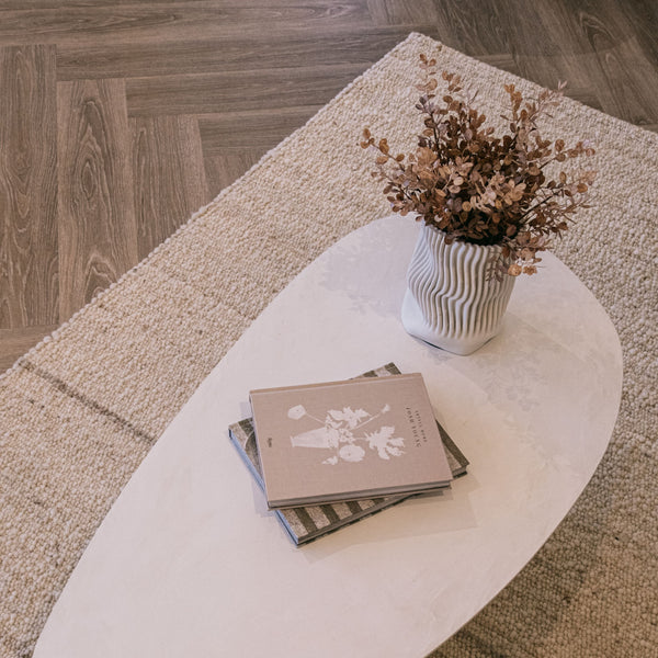 Belgium-Handwoven Textured Wool Rug - Mushroom