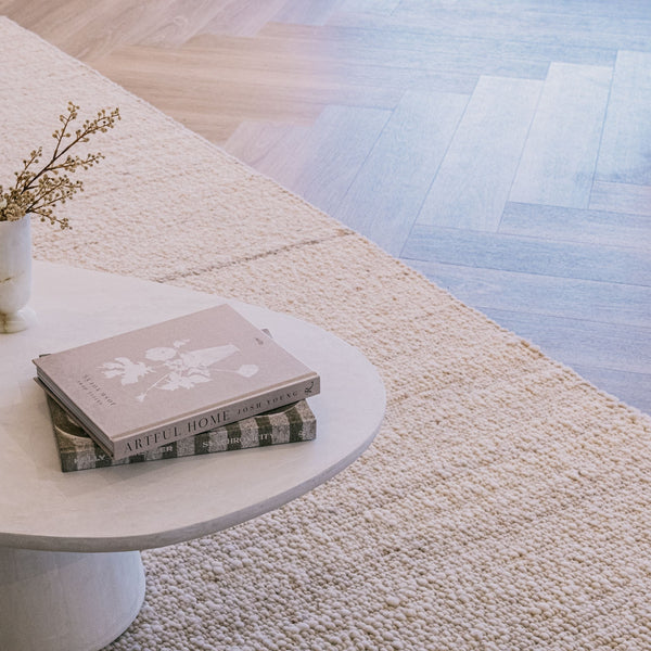 Belgium-Handwoven Textured Wool Rug - Mushroom