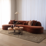 Bellini Curved 4 Seater Modular Lounge - Grace Cognac