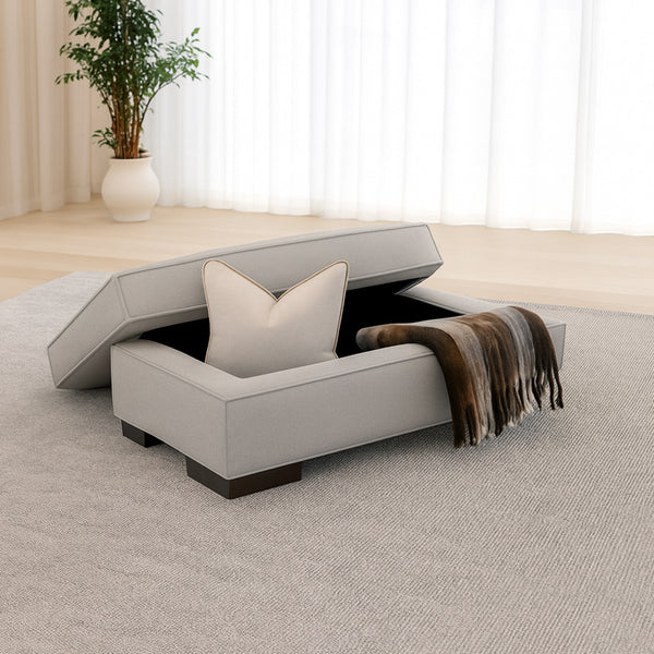 Brielle Ottoman - Light Grey