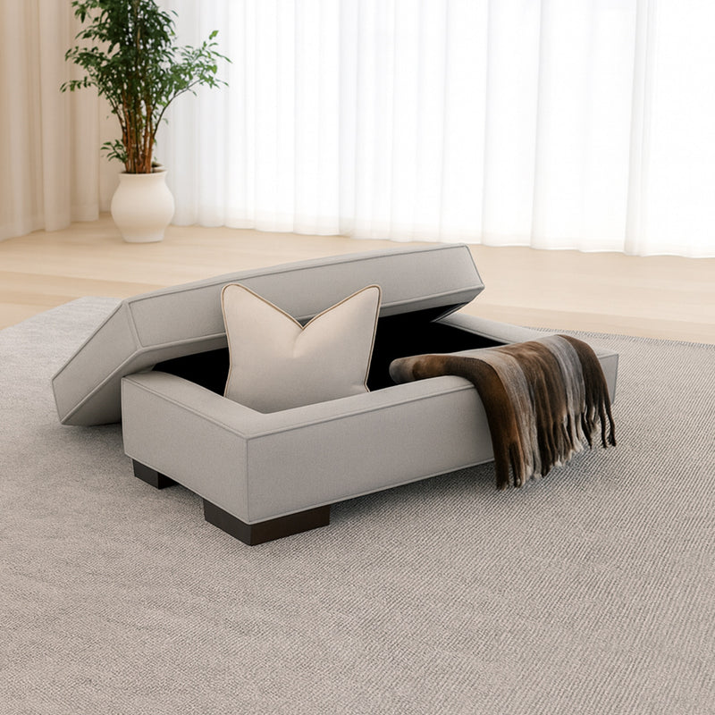 Brielle Ottoman - Light Grey
