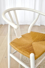 Elm Wishbone Chair - White/Natural