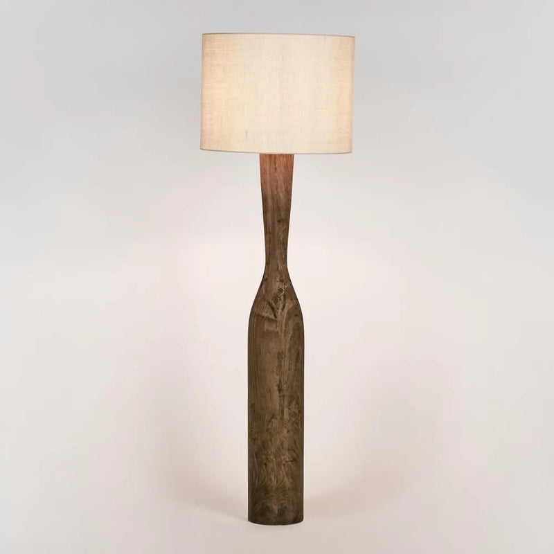 Callum Timber Floor Lamp with Natural Shade