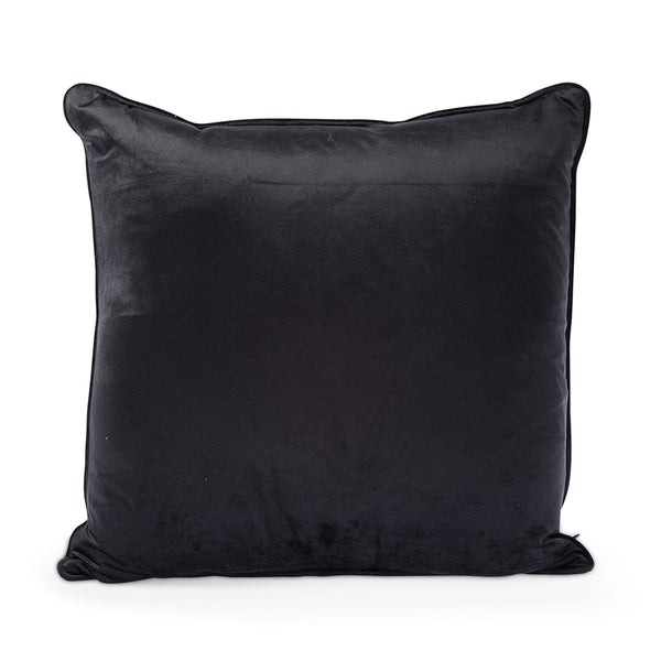 Carla Velvet Feather Cushion - Black