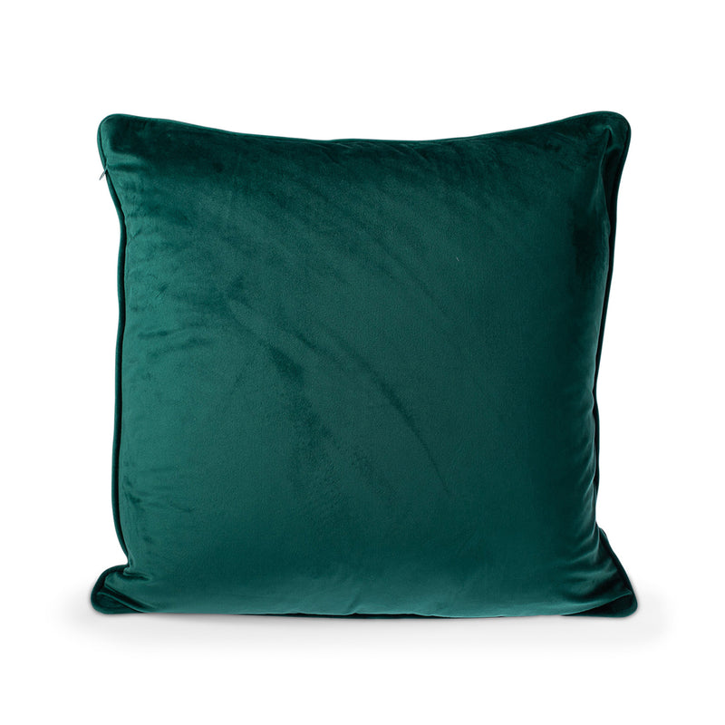 Carla Velvet Feather Cushion - Emerald