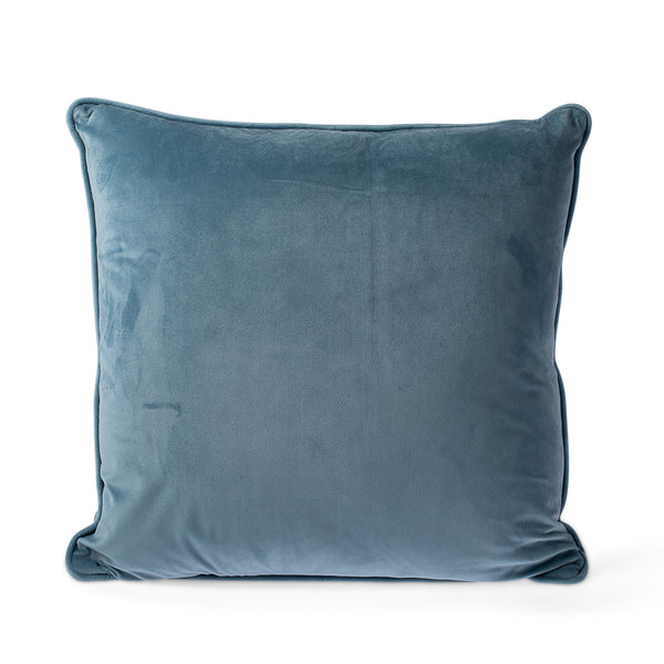 Carla Velvet Feather Cushion - Sky