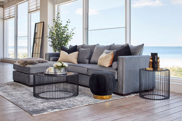 Casablanca 3 Seater Lounge with Chaise - Smoke