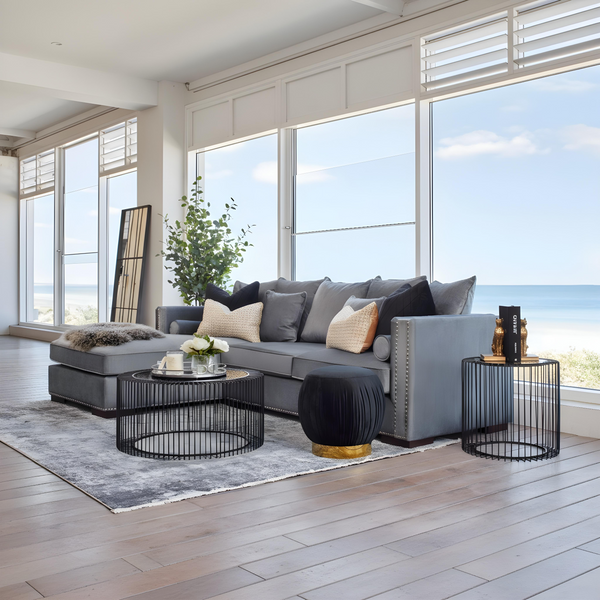 Casablanca 3 Seater Lounge with Chaise - Smoke