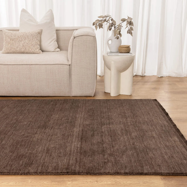 Charleston Hand-Knotted Wool Rug - Brown