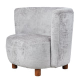 Chenille Armchair - Grey/Walnut