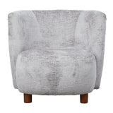 Chenille Armchair - Grey/Walnut