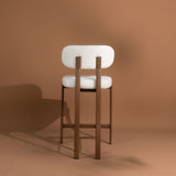 Coco Counter Stool - Sandstone with Walnut Legs