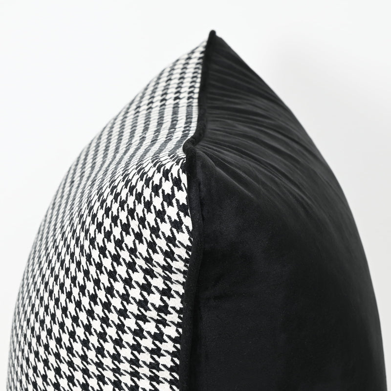 Coco Piped Lumbar Cushion - Houndstooth