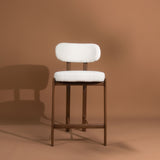 Coco Counter Stool - Sandstone with Walnut Legs