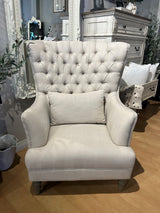 Coloured Wing Chair - Beige Linen