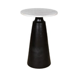 Cone Side Table - Black base Marble top