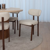 Coco Dining Chair - Sandstone with Walnut Legs