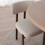 Coco Dining Chair - Sandstone with Walnut Legs